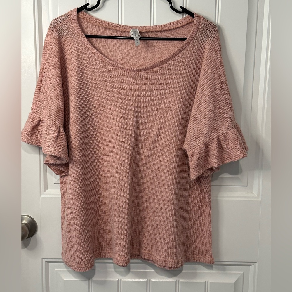 Waffle knit top, size 3X.